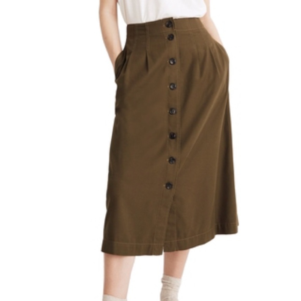 NWT Madewell Patio Button-Front Skirt
